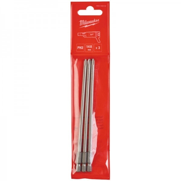 Milwaukee Accessories 4932459393 Screw bit PH2 148 mm for M18 FSG 3 pieces
