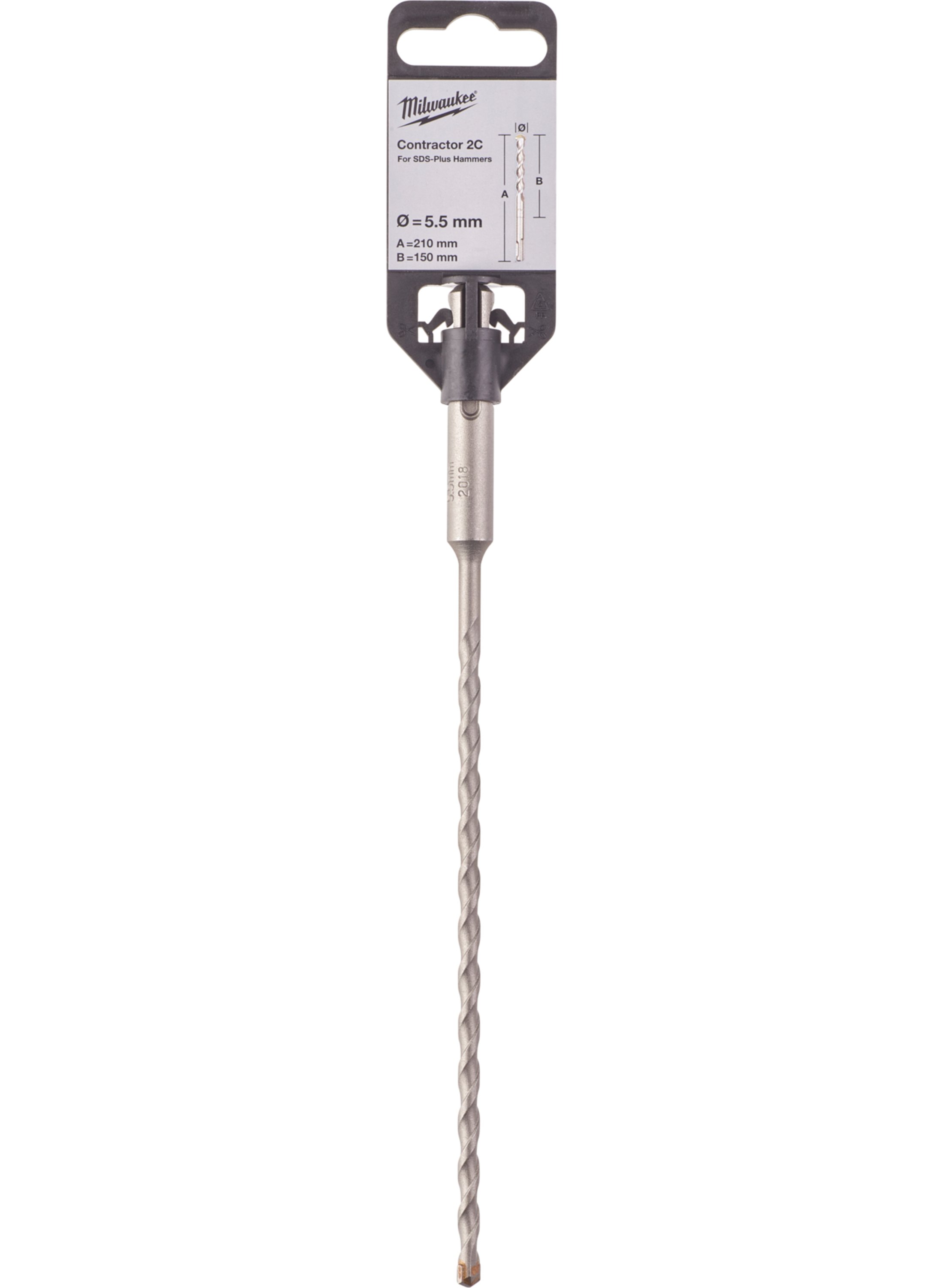 Milwaukee Accessories 4932471264 SDS+ Contractor 2-cutter 5.5 x 210 mm
