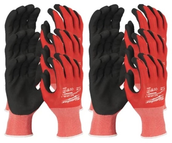Milwaukee Accessories 4932471614 Dipped Working Gloves Cut Class 1/A 12 Pair Size 8/M