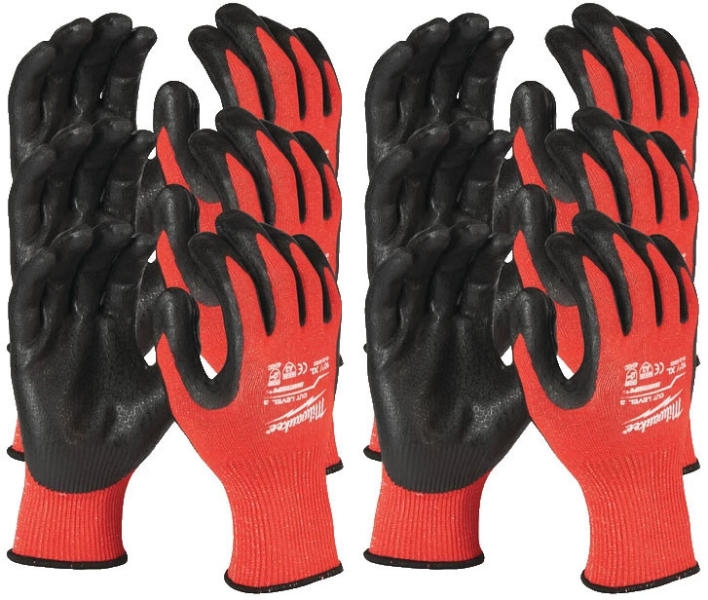 Milwaukee Accessories 4932471618 Dipped Working Gloves Cut Class 3/C 12 Pair Size 8/M