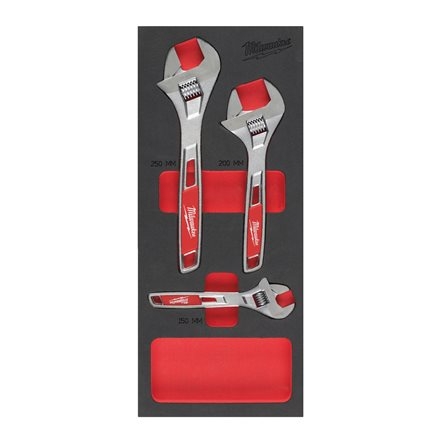 Milwaukee Accessories 4932492397 Adjustable Wrenches Set (3 piece) in Foam Inlay