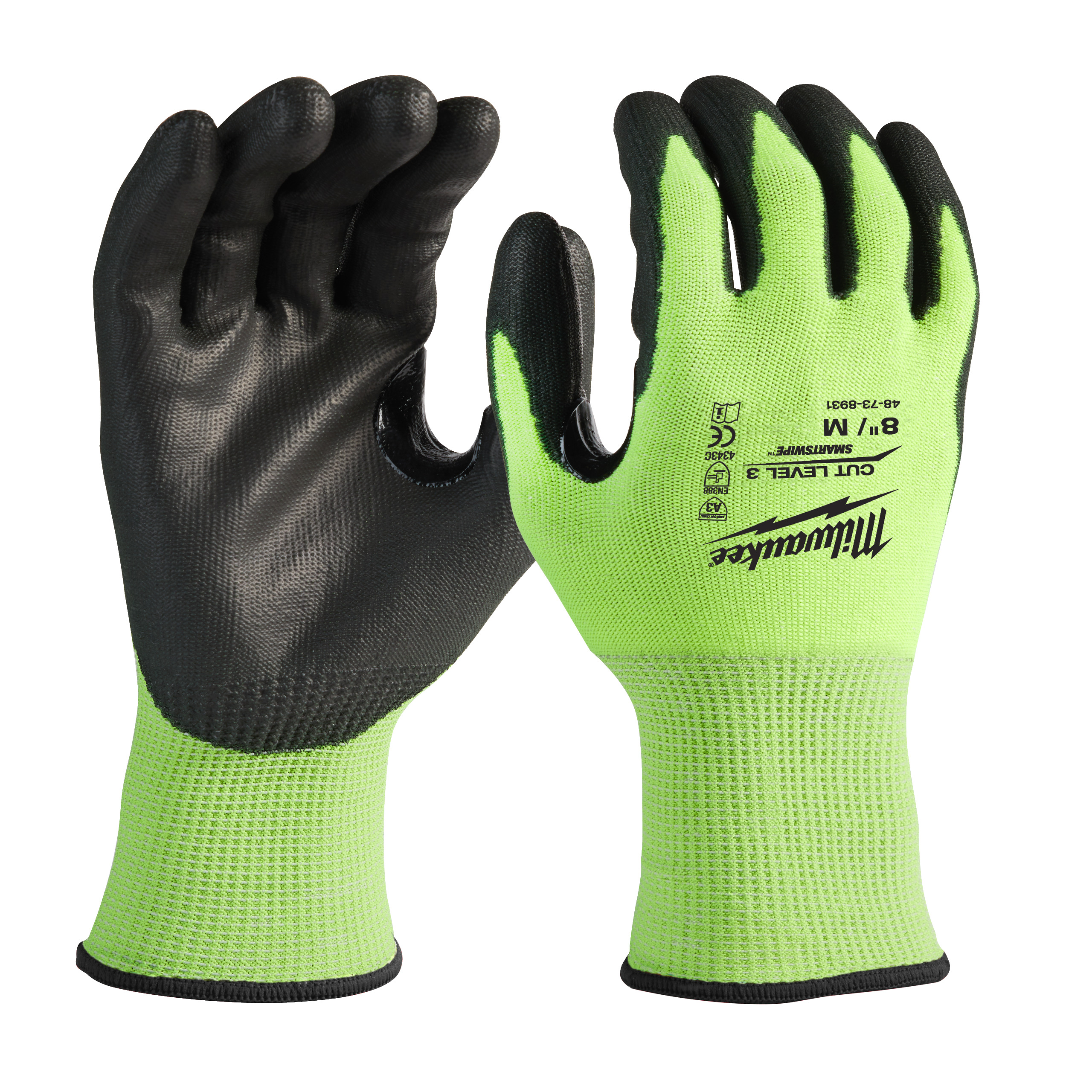 Milwaukee Accessories 4932492919 Hi-vis Cut C Gloves - M/8