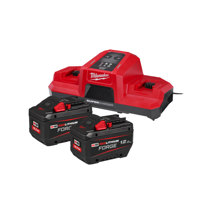 Milwaukee Accessories 4933498614 ForgeNRG-122DBSC Battery Charging Set - 2 x battery M18 FORGE 12Ah + M18 DBSC Dual Bay SUPER Charger