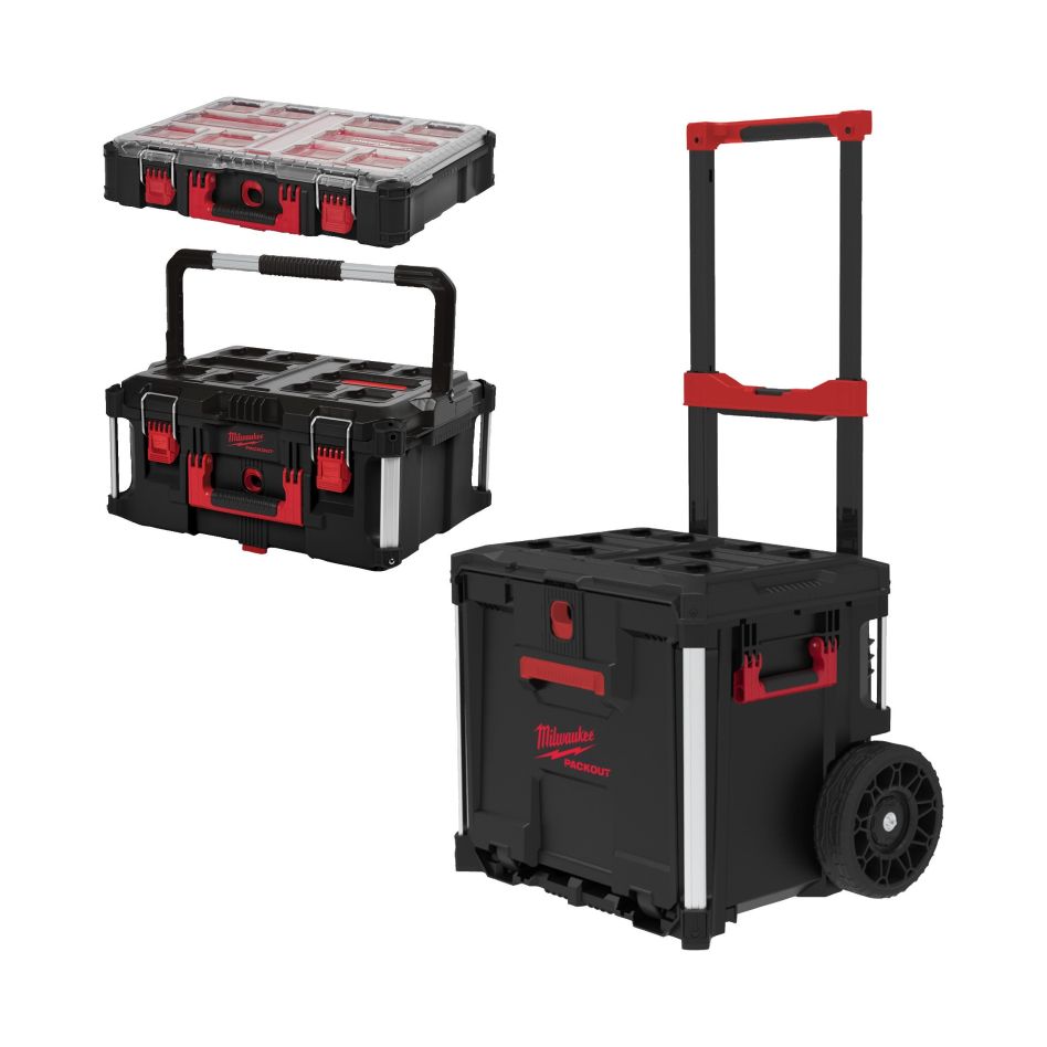 Milwaukee Accessories 4932498984 PACKOUT rolling tool case set with drawers