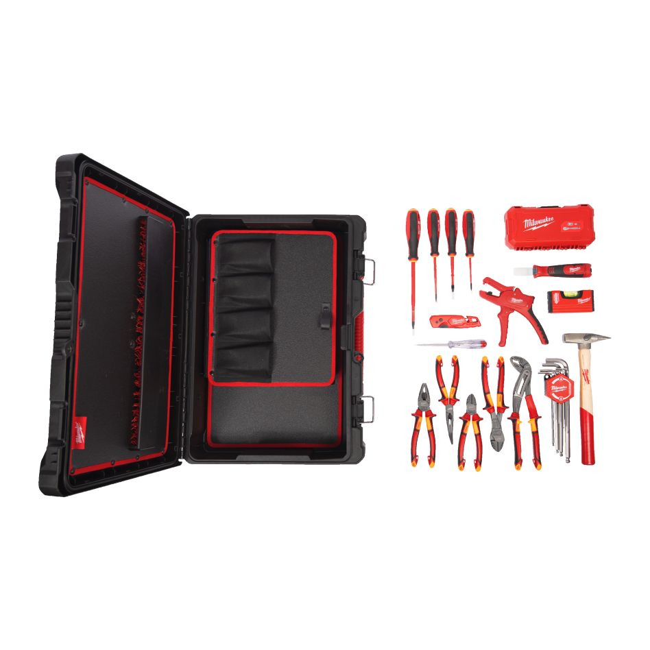 セット Milwaukee Accessories 4932499466 PACKOUT Electricians kit 62-piece