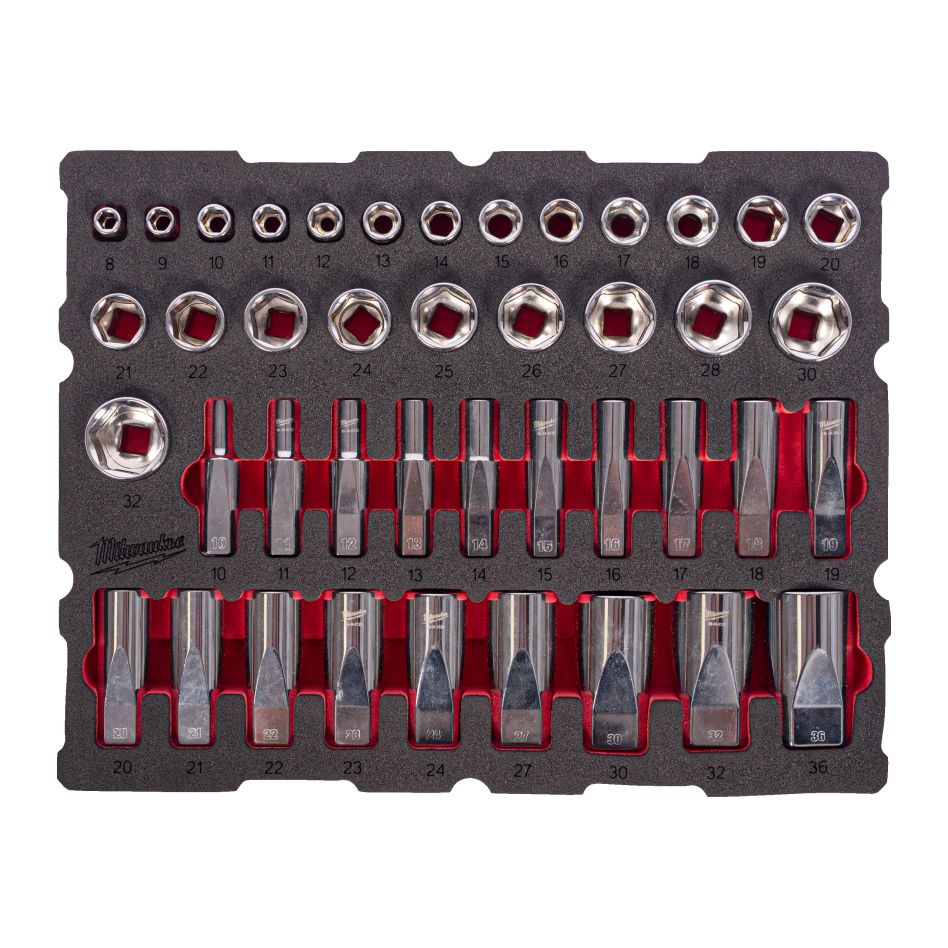 Milwaukee Accessories 4932501869 Foam Inlay PACKOUT socket set 1/2" 42-piece
