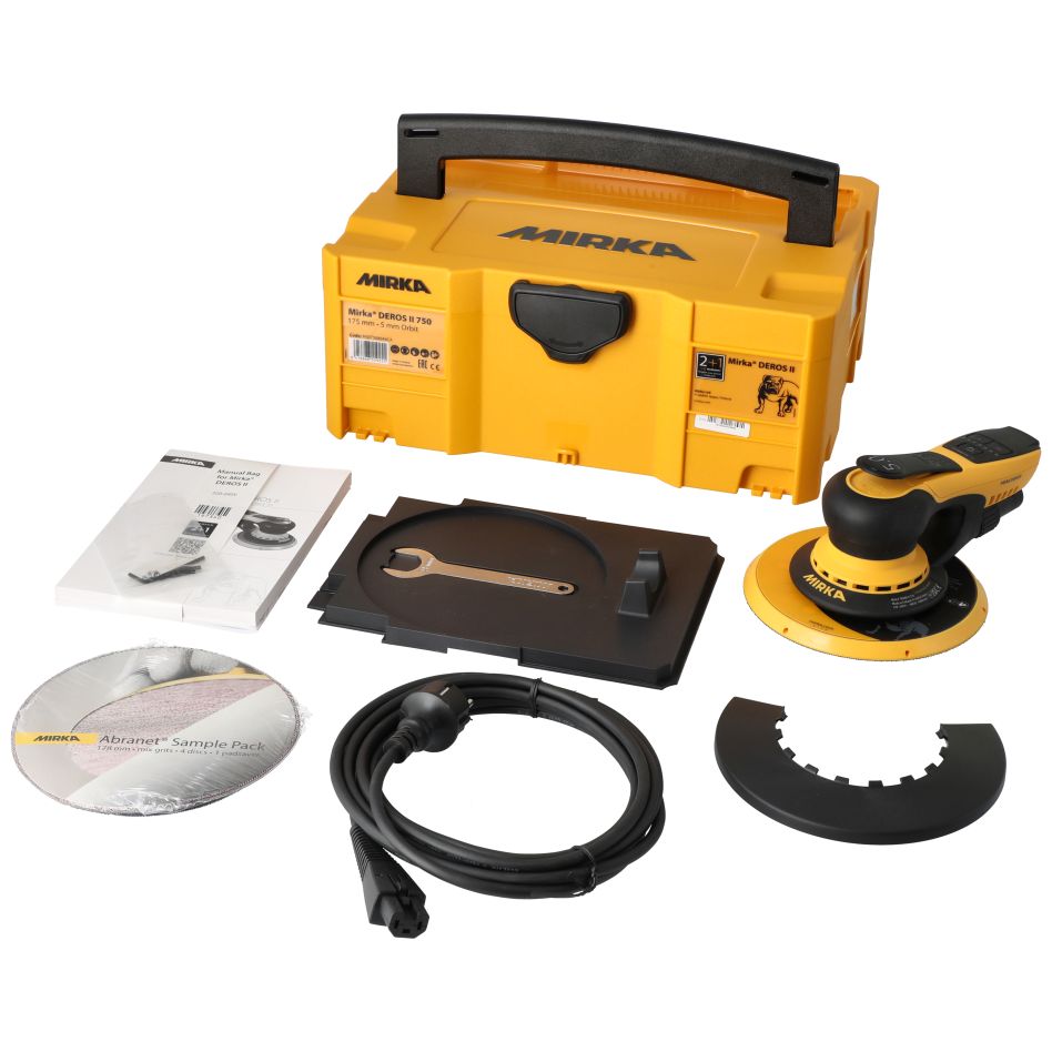 Mirka MID7504044CA DEROS II 750 Random Orbit Sander 400W 175mm Orbit 5.0 in Systainer