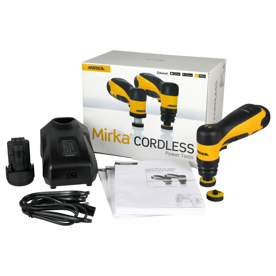 Mirka 8991230312 AOS-B 130 Accu sander 32mm output 3.0 incl. 2x 12V 2.5Ah battery and charger in box
