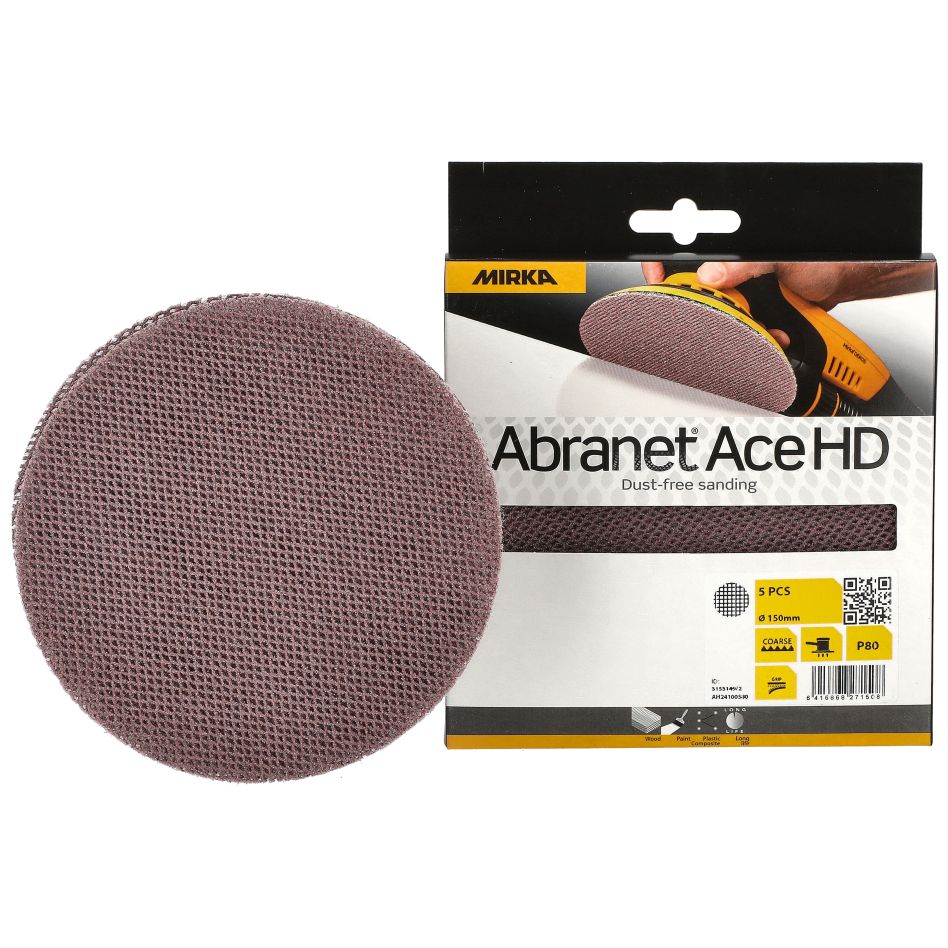 Mirka Accessories AH24100580 ABRANET ACE HD Sanding Mesh 150mm Grip grit P80 5pcs