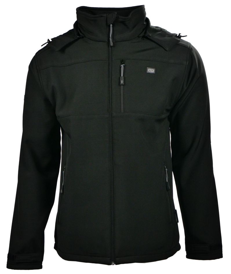 MJAY14001TON Softshell Jacket with Hat Black