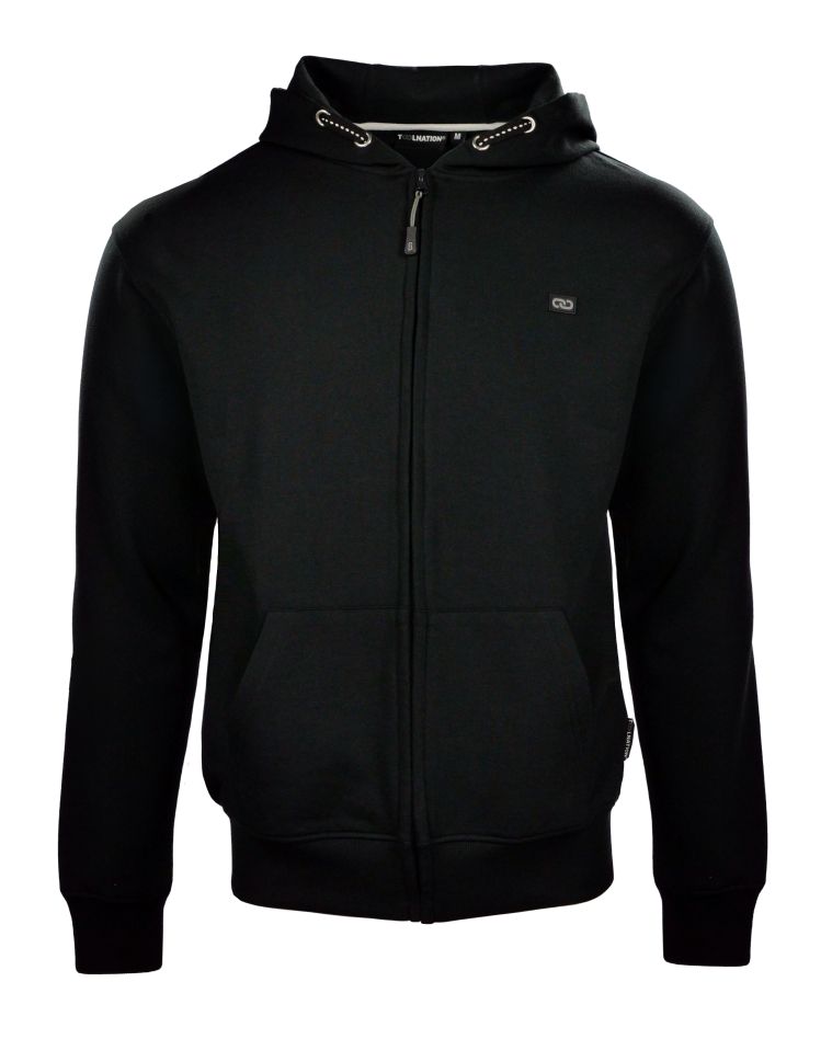 MJCY14001TON Sweat jacket with hat Black