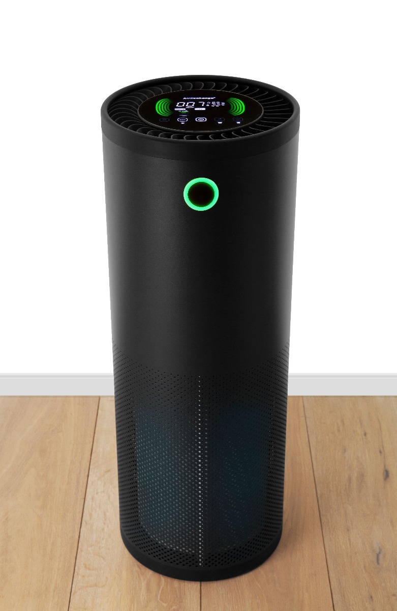 AirExchange 20200600-T | ZWART 20200600-T BLACK Professional Air Purifier 600-T Black with HEPA H14 filter, Carbon, ionizer and UV-C lamp Suitable up to 100m²