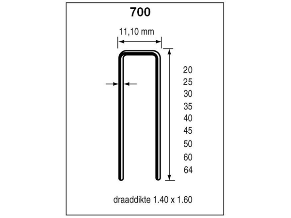 Dutack 5056038 Staple 700 series 20 mm 10,000 pieces