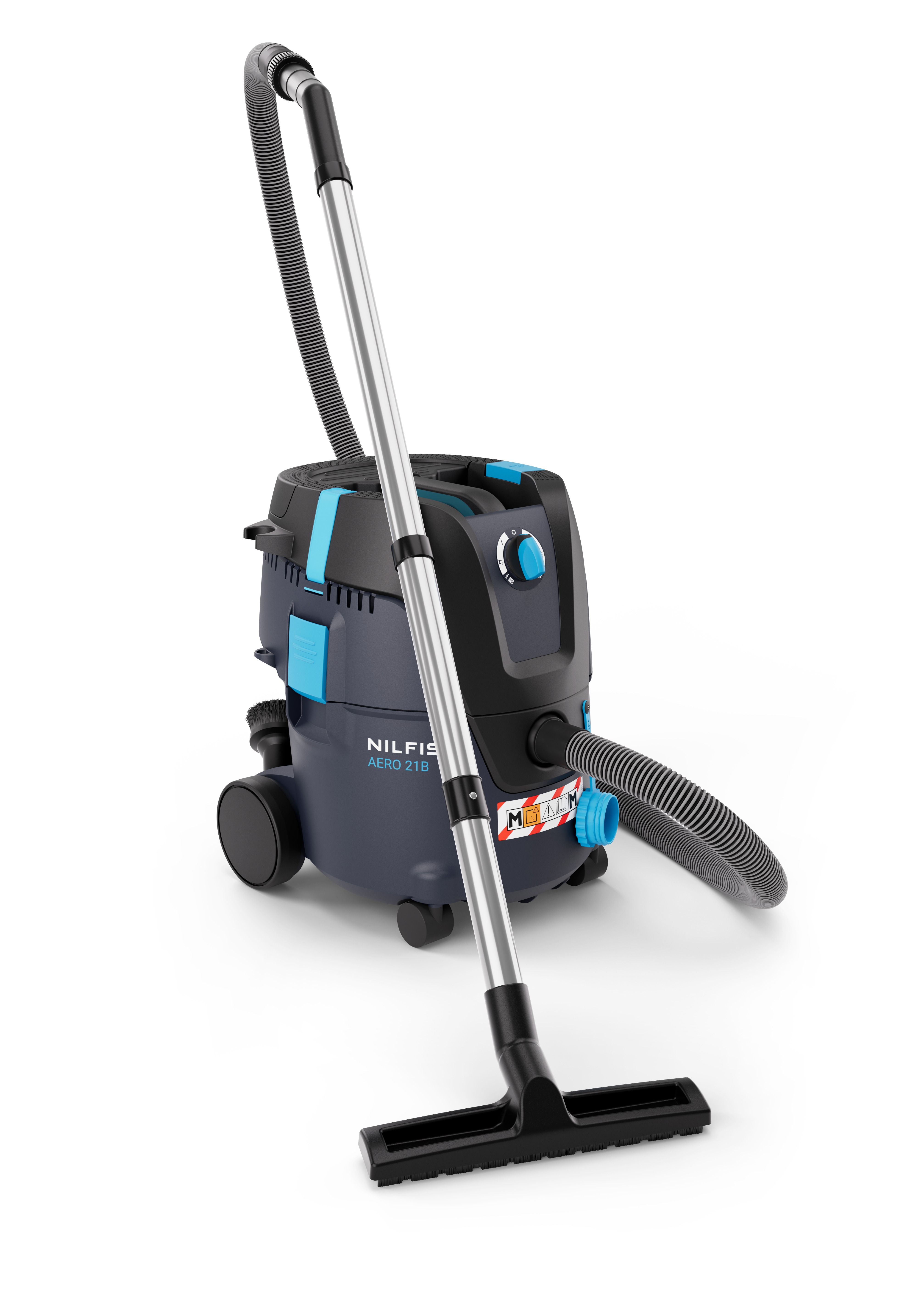 Nilfisk 107419701 AERO 21B-W0M PCBP Battery Wet and Dry Vacuum 36V 160W including 1x 6Ah, charger, remote control and start stop system