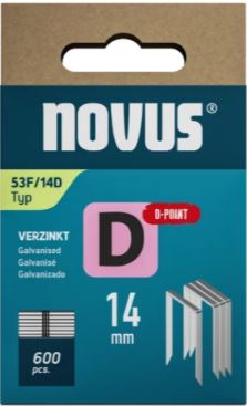 Novus 042-0793 Staple with flat wire D 53F/14mm D-point (600 pieces)