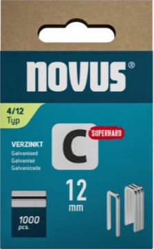 Novus 042-0800 Staple with narrow back C 4/12mm Superhard (1,000 pieces)
