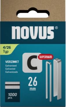 Novus 042-0804 Staple with narrow back C 4/26mm Superhard (1,000 pieces)