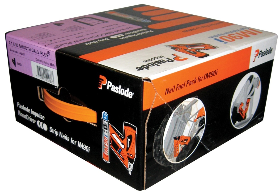 Paslode Fasteners 142011 Strip nails 2.8 x 63 ring blank RounDrive (incl. gas cartridges) 3750 pcs.