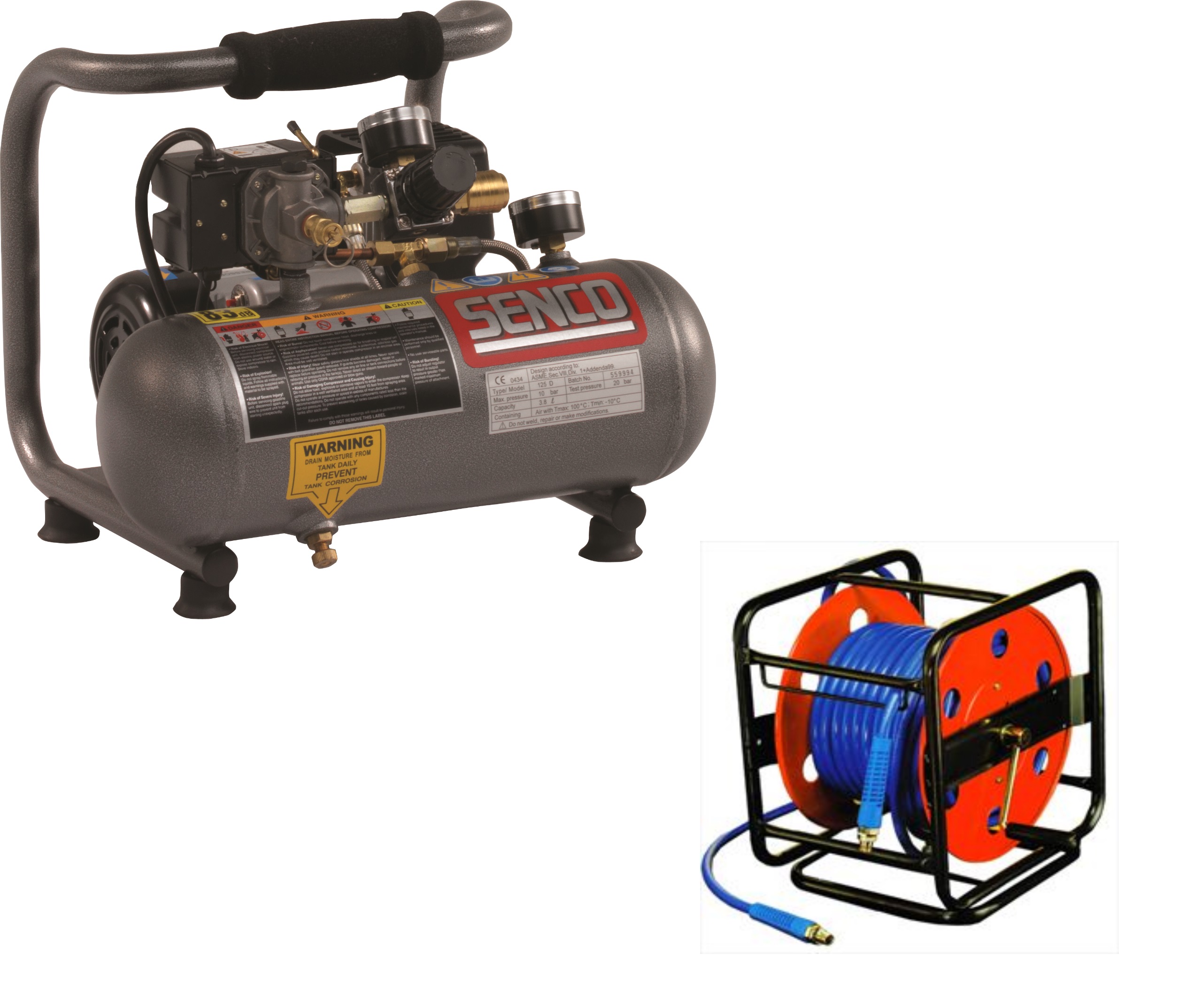 Senco PC1010 4000730 PC1010 Compressor Senco 30 mtr hose reel 8 mm