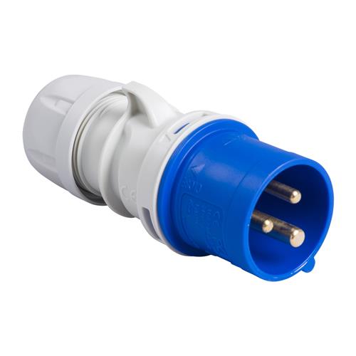 PCE 41.000 Plug CEE 16A - 230V - 3P - IP44 - 6h - blue