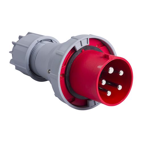 PCE 41.080 Power plug CEE 125A - 400V - 5P - IP67 - 6h - red
