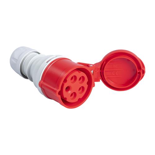 PCE 42.030 Coupling plug CEE 16A - 400V - 5P - IP44 - 6h - red
