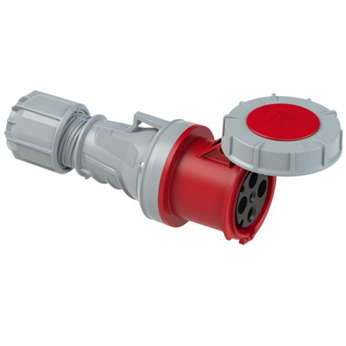 PCE 42.050 Coupling plug CEE 63A - 400V - 4P - IP67 - 6h - red
