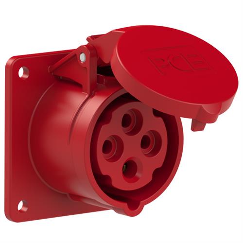 PCE 44.010 WCD recessed CEE 16A - 400V - 4P - IP44 - 6h - red