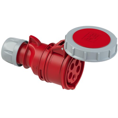 PCE 42.032 power plug CEE 16A - 400V - 5P - IP67 - 6h - red