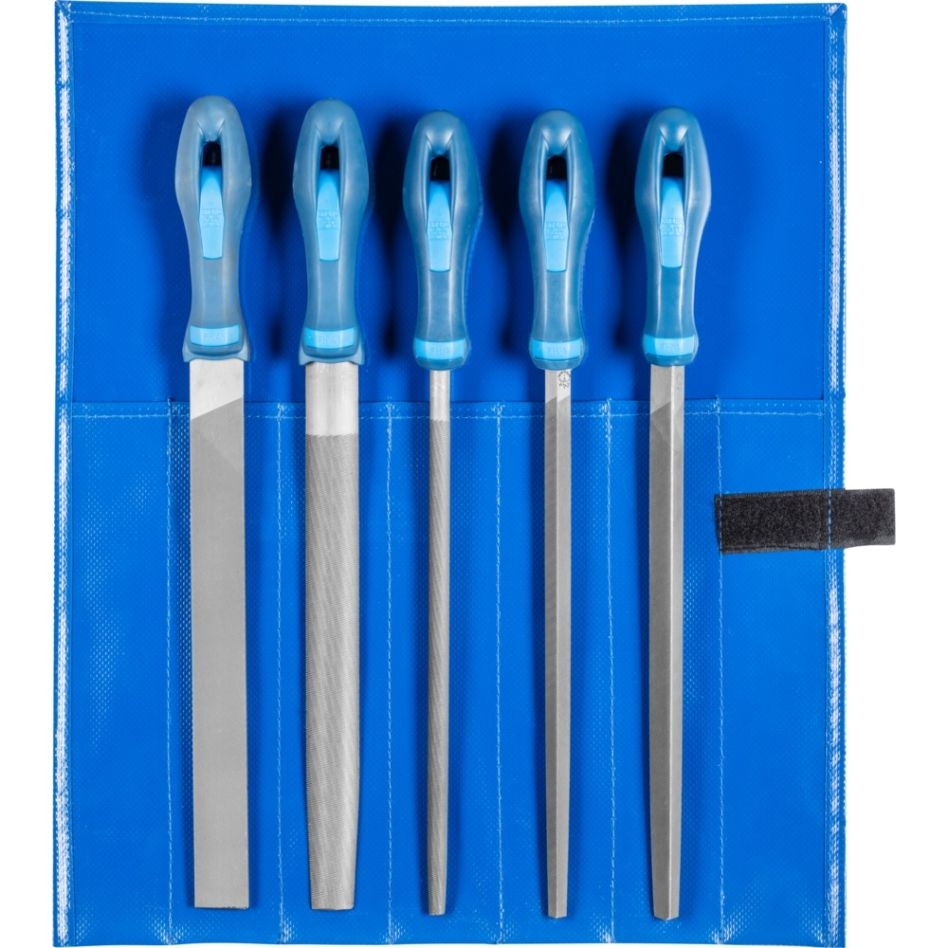 Pferd 11800541 Workshop file set WR 5 pcs. in roll case 250 mm cap 1 for roughing, deburring
