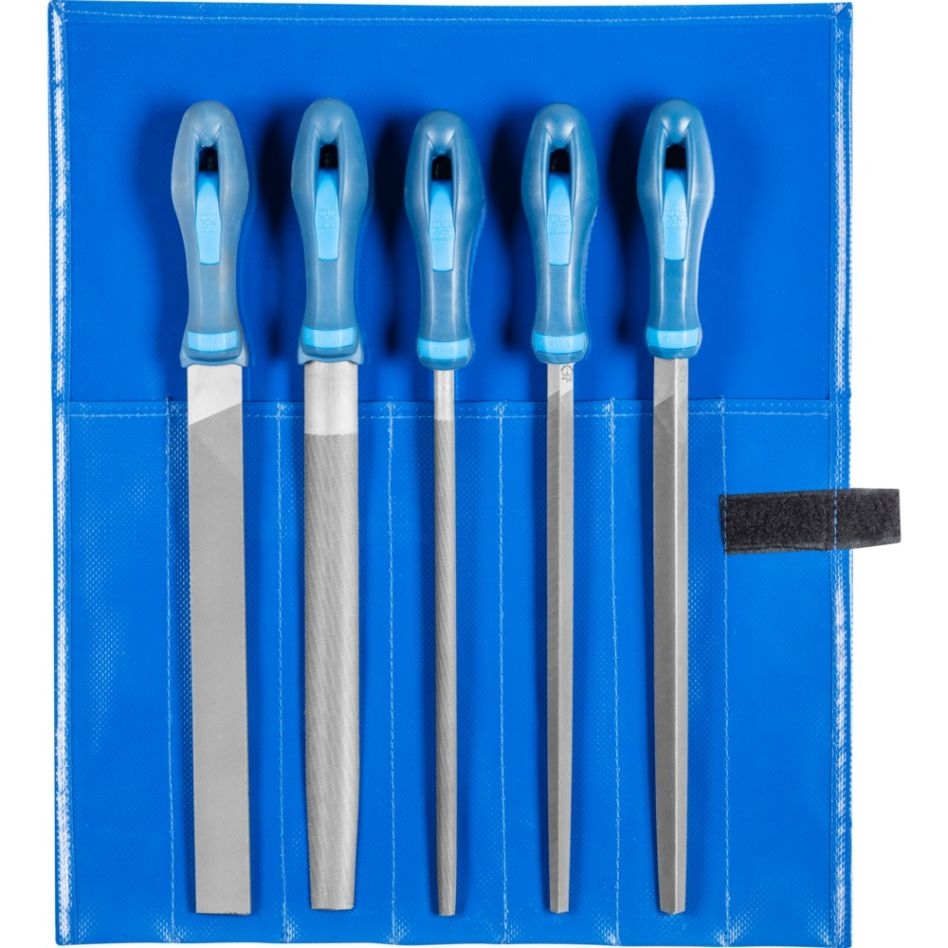 Pferd 11800543 Workshop file set WR 5 pcs. in roll case 250 mm cap 3 for fine machining, finishing