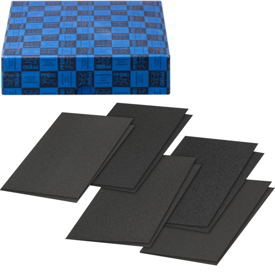 Pferd 45098041 Set of 10-sheets Corundum sanding sheet 230x280 mm BG BL A40, 80, 100, 120, 180 universal