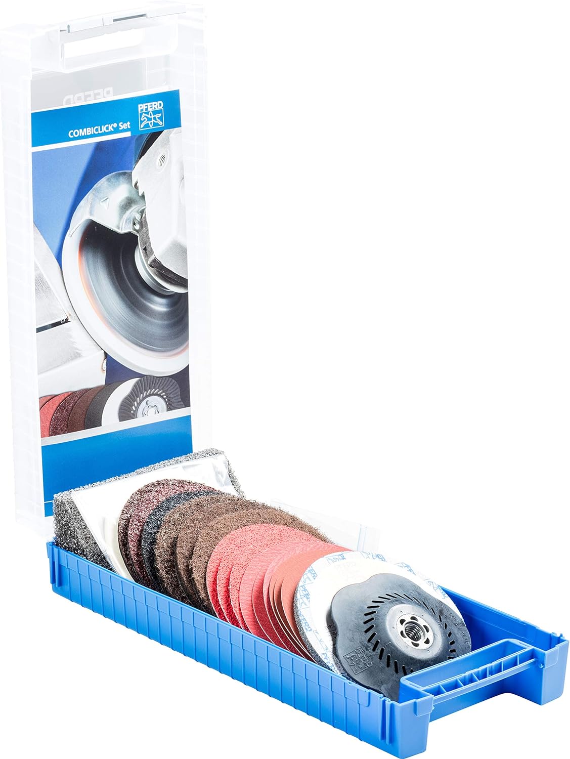 Pferd 49350072 COMBICLICK set 19-piece Ø 125 mm M14 for coarse grinding to polishing with angle grinder
