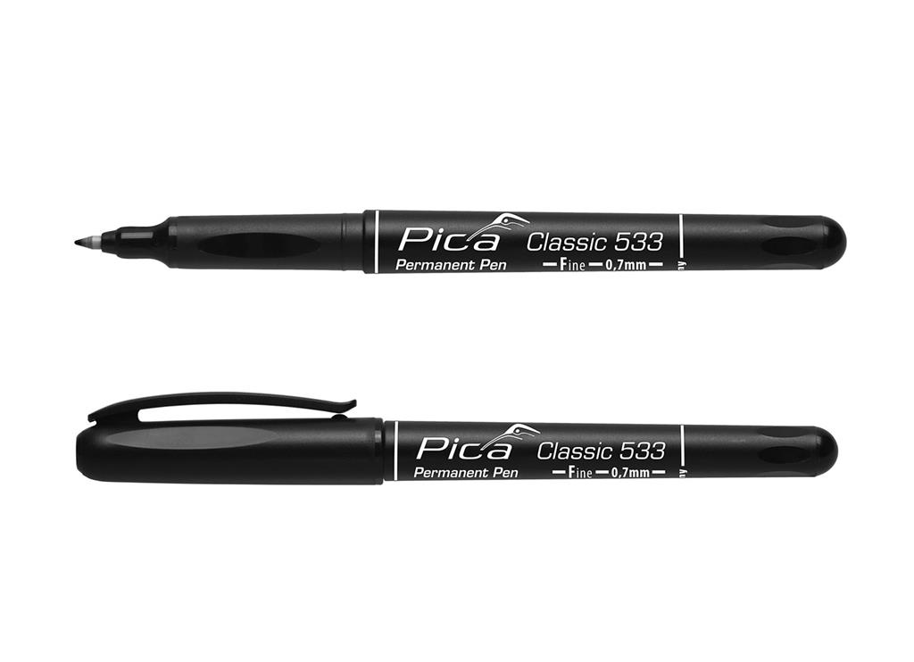 Pica PI53346 533/46 PERMANENT PEN 0.7MM ROUND BLACK 10 Pieces