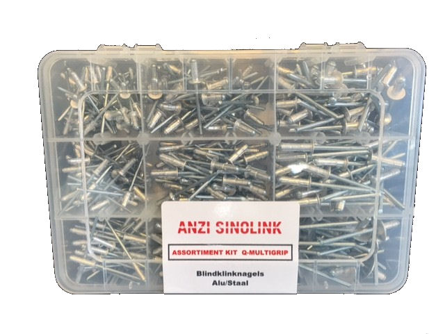 Pull-Link 15ASSORT-MULTI Blind rivets Alu/Steel 405 pcs Assortment