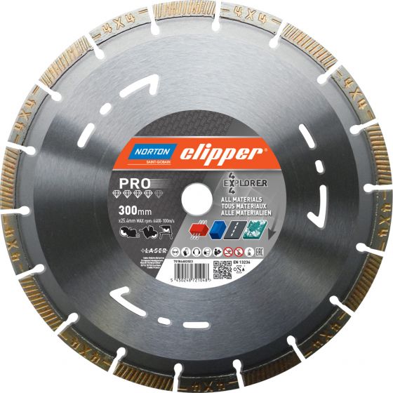 Norton Clipper 70184602021 Pro 4 x 4 Explorer Diamond saw blade 230 x 22.23 mm