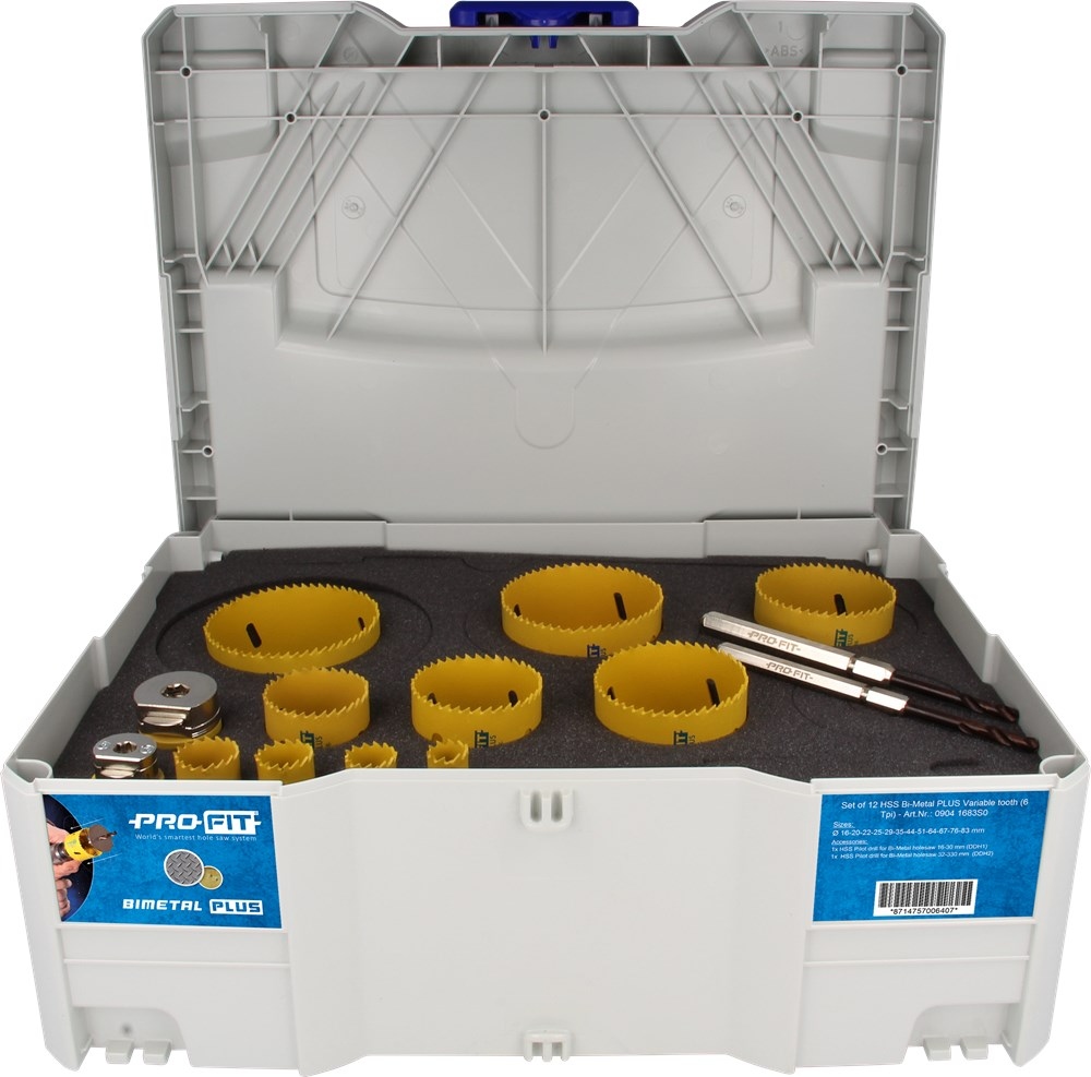 ProFit 09051976S0 Bimetal Plus Regular Hole Saw Set 19/22/25/35/42/51/60/68/76 mm