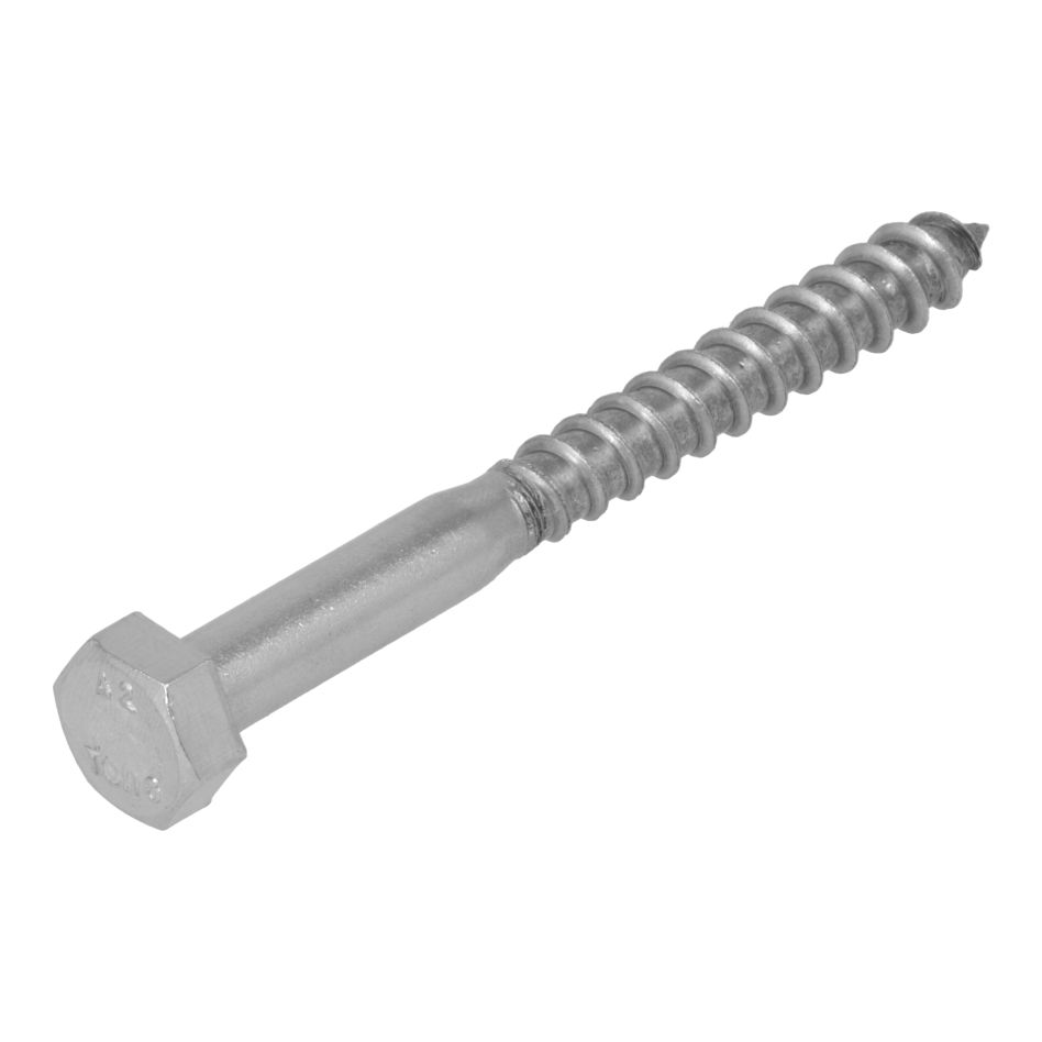 Proftec 5350.30.62001 Wood threaded bolt stainless steel A2 SW-13 DIN571 8 x 60 mm - 20 pieces