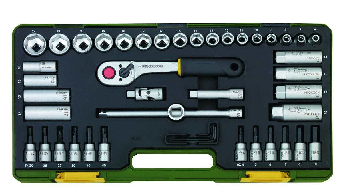 Proxxon 23282 Socket spanner set with bits 3/8" 47 pcs