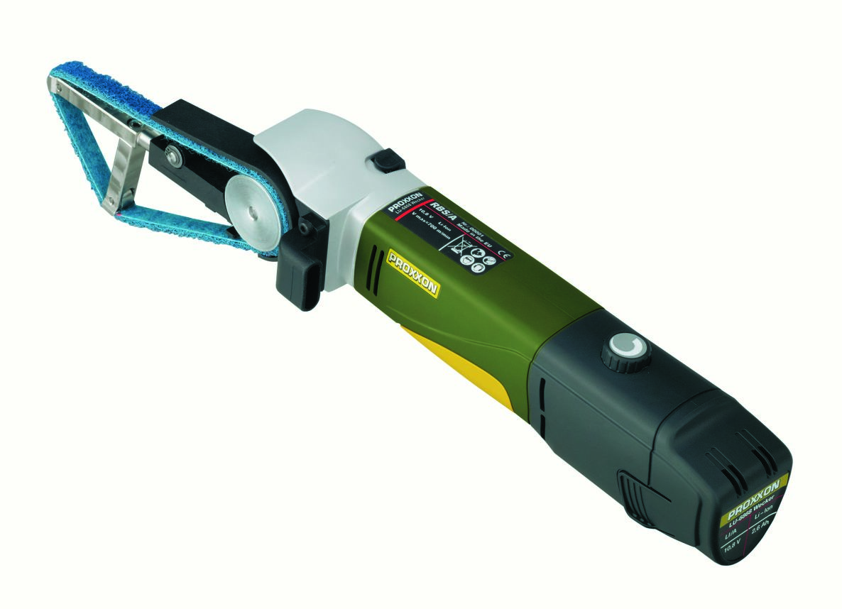 Proxxon 29830 RBS/A Accu-tube belt grinder 1x 10.8V 2.5Ah battery and quick charger in case