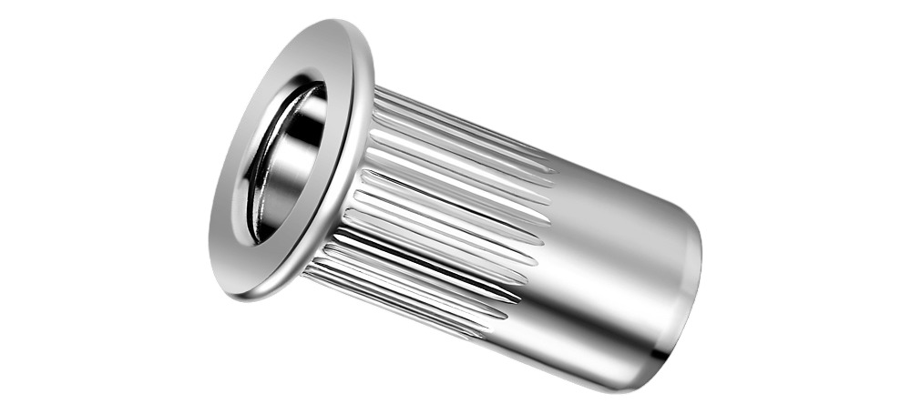 Q-Nut 02SS01F06012 Blind rivet nut stainless steel A2 open FH M6 grip 0.5-3.0 50 pieces