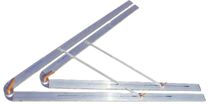 Rabo 60-8020V100 Foldable construction hook alu 100 cm continuously adjustable from 0-120° with adjustable vial