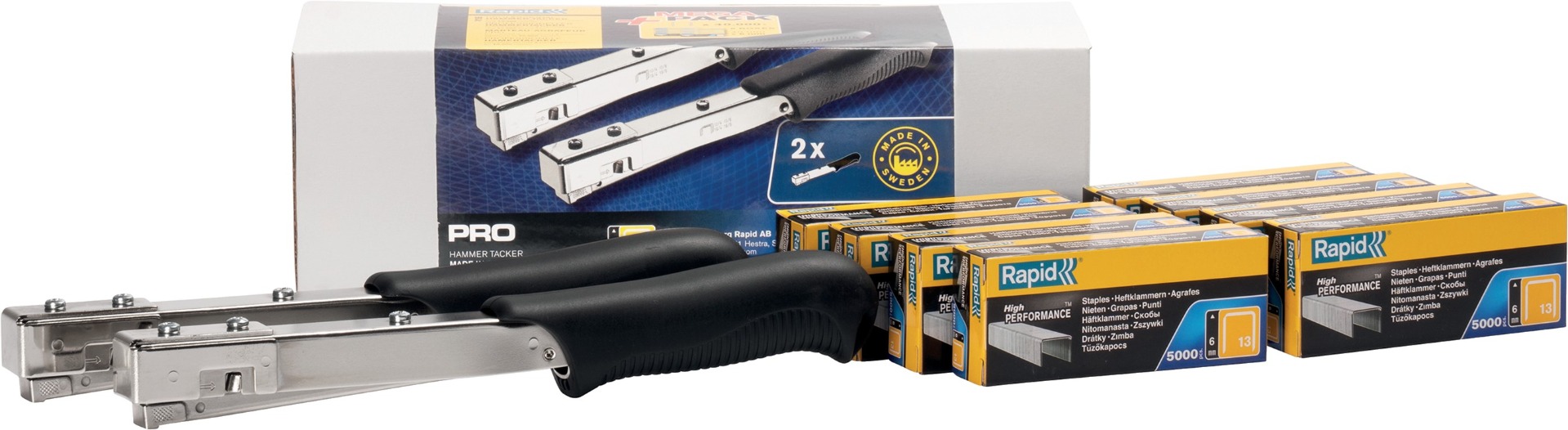 Rapid 5001454 Rapid R19 Hammer Stapler (Duo) MegaPack incl. 40,000 Staples