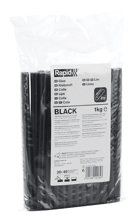 Rapid 51215108 12mm Professional black glue sticks