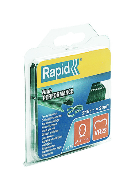 Rapid 40108802 VR22 Fencing Hog Rings Green  215 pieces