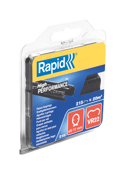 Rapid 40108804 VR22 Fencing Hog Rings Black  215 pieces