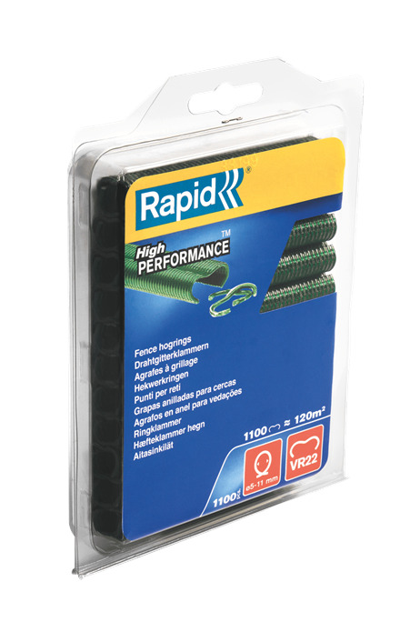 Rapid 40108807 VR22 Fence HogRings Green  1100 pcs.