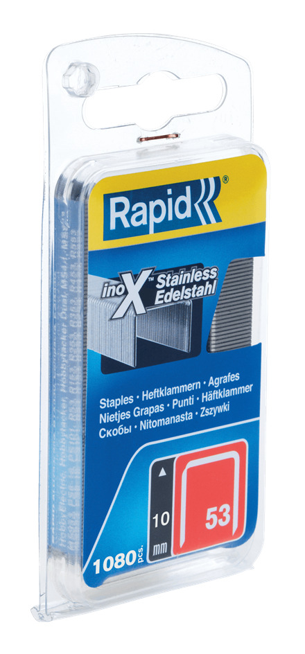 Rapid 40109511 No. 53 High-Performance wire Staples stainless steel 10 mm  1,080 pcs.