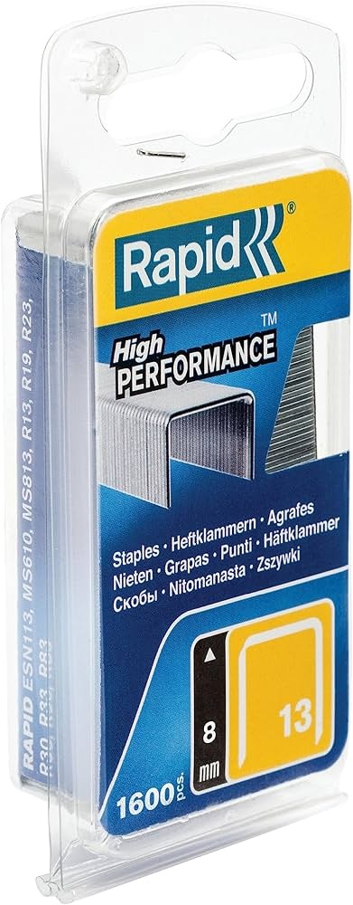 Rapid 40109519 No. 13 fine wire staples 6 mm  1,600 pieces