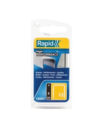 Rapid 40109520 No. 13 fine wire staples 8 mm  1,600 pieces